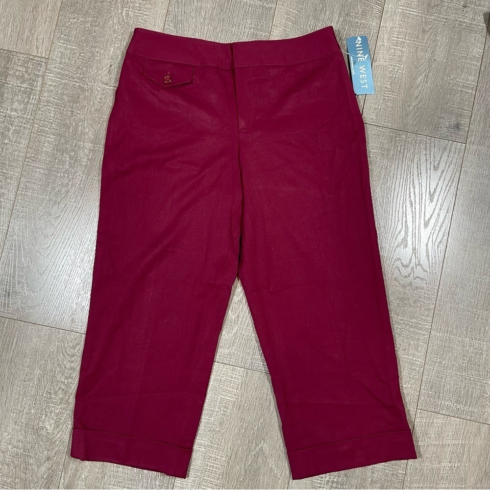 Nine West Stretch Cropped Pant Size 4 Regular Burgundy